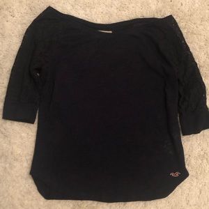 Navy Blue half long sleeved shirt